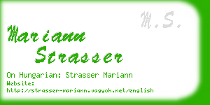 mariann strasser business card